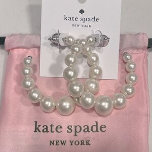 Kate spade pearl hoop earrings- new